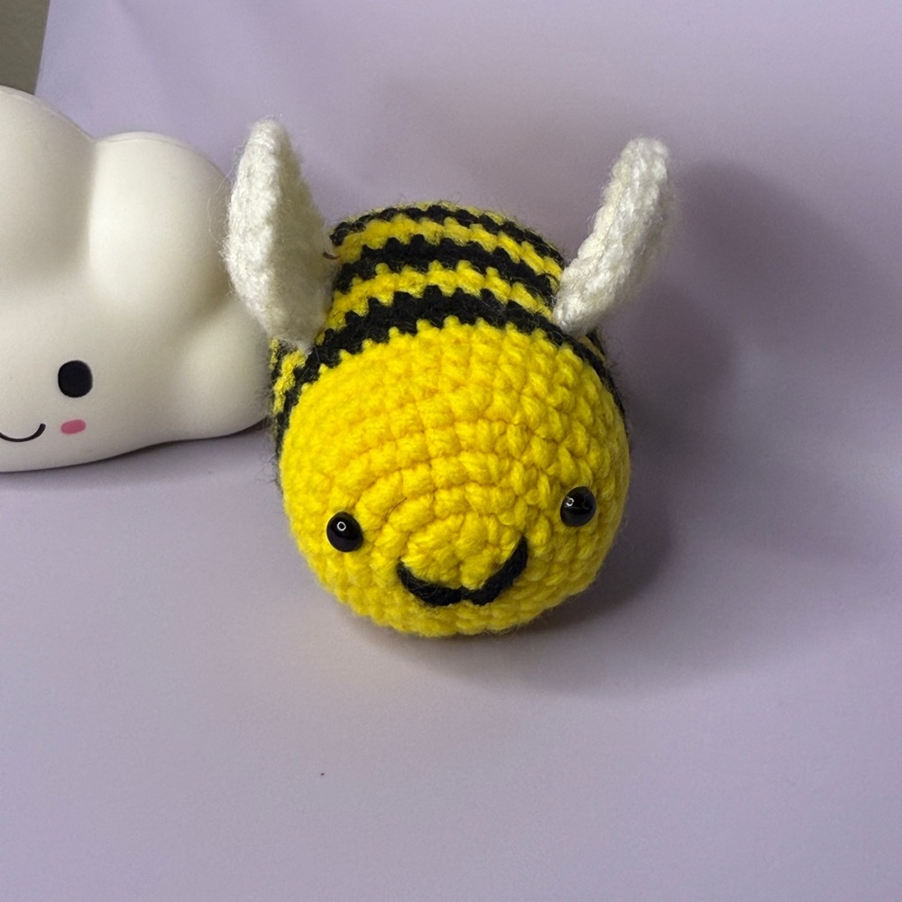 Cute Yellow and Black Crochet Bee Toy